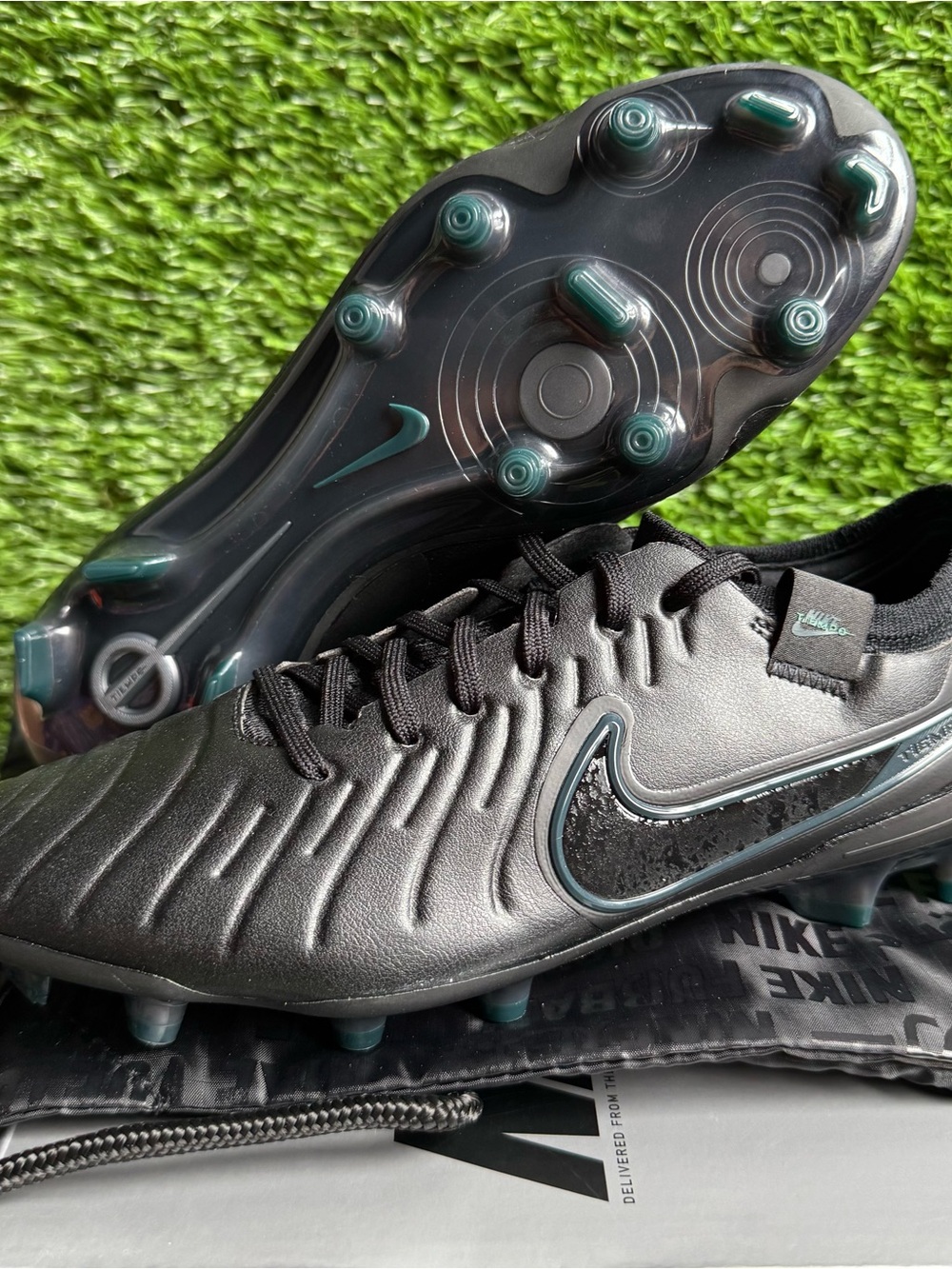 Nike Tiempo Legend 10 Elite FG Black Deep Jungle DV4328-002 Soccer Cleats Size 6
